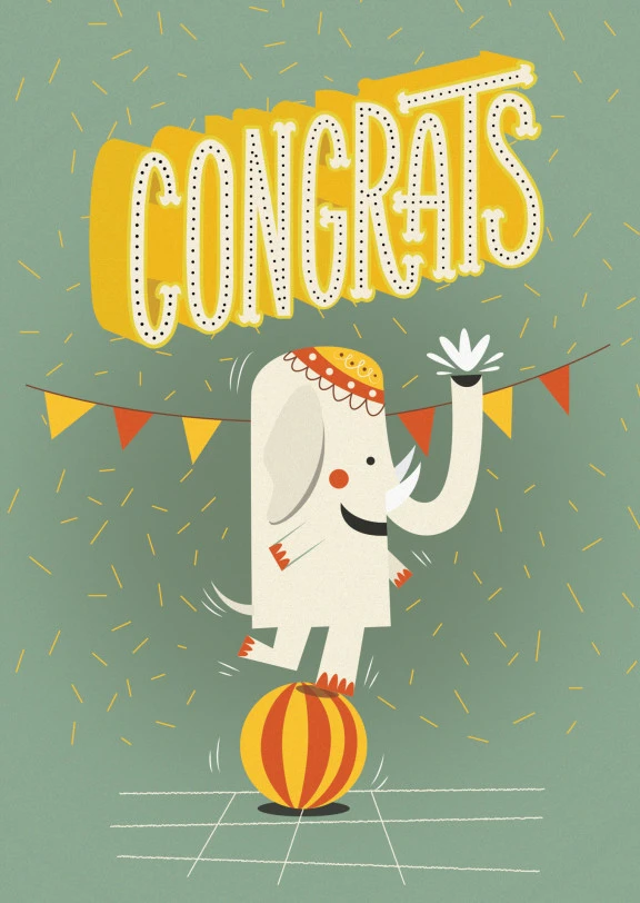 Celebratory Elephant Congrats