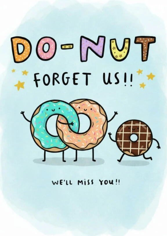 We'll Miss You Donut Card