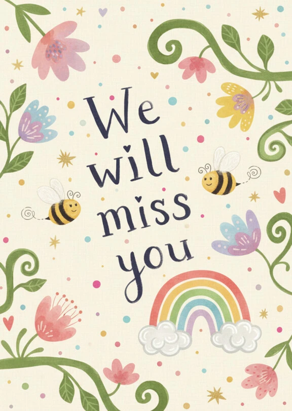 Farewell Card with Flowers