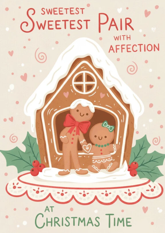 Sweet Christmas Gingerbread Couple