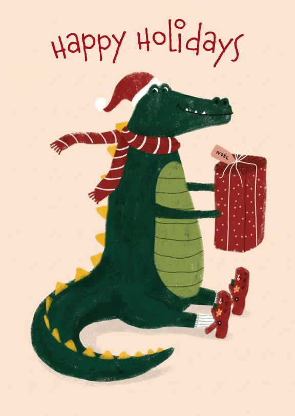 Festive Alligator Holiday Cheers