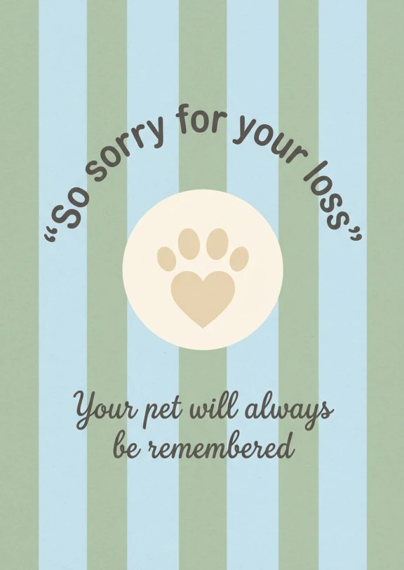 Pet Loss Sympathy Card